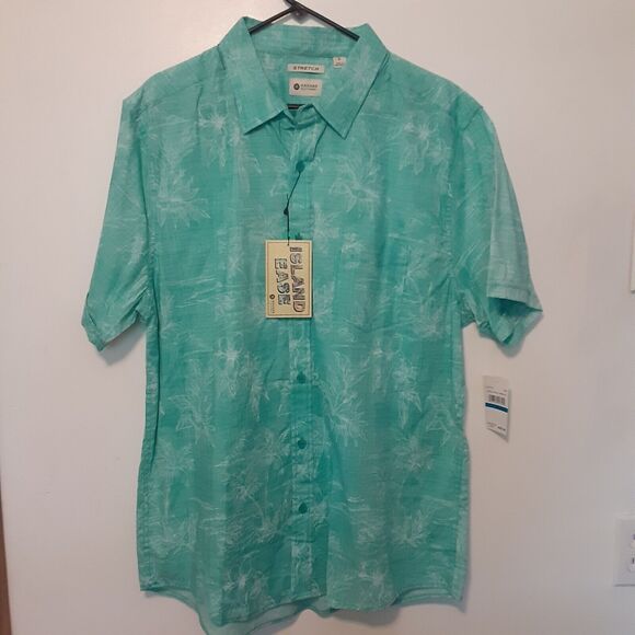 Haggar Men’s XL Short Sleeve Button-Down Island Ease Stretch Shirt Hawaiian EUC - Picture 1 of 10